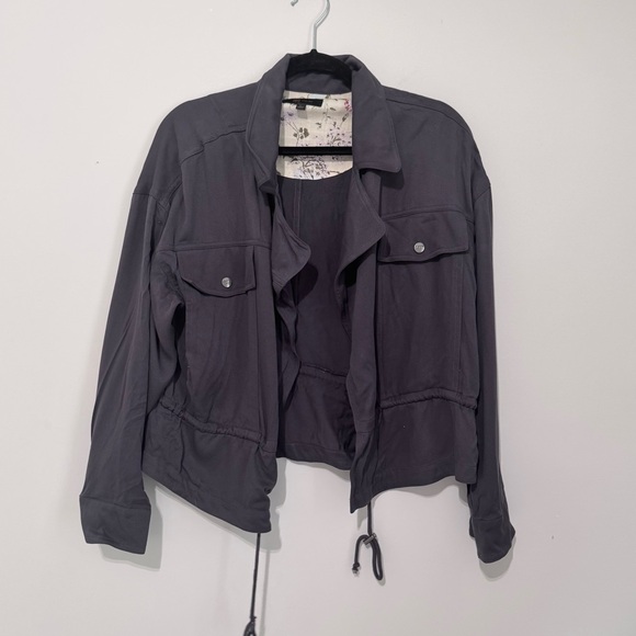 Frye Jackets & Blazers - Frye Open Front Cropped Drawstring Waist‎ Tie Jacket Blue Size L